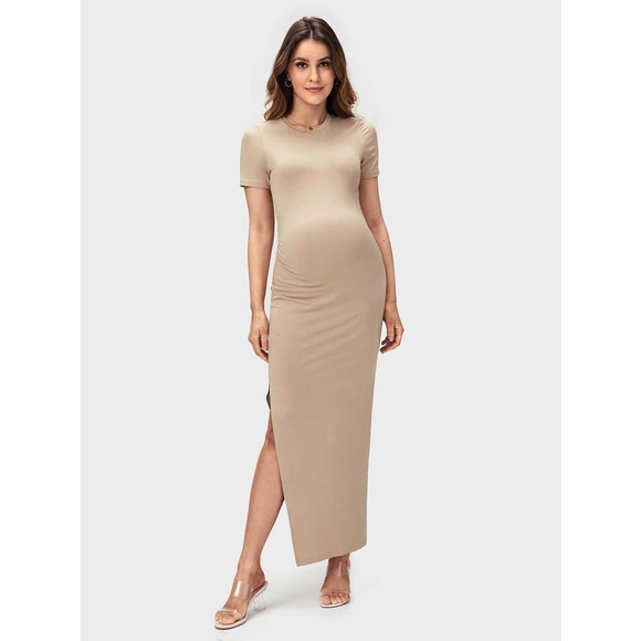 BASICS Maternity Split Thigh Bodycon Dress - Picture 4 of 11